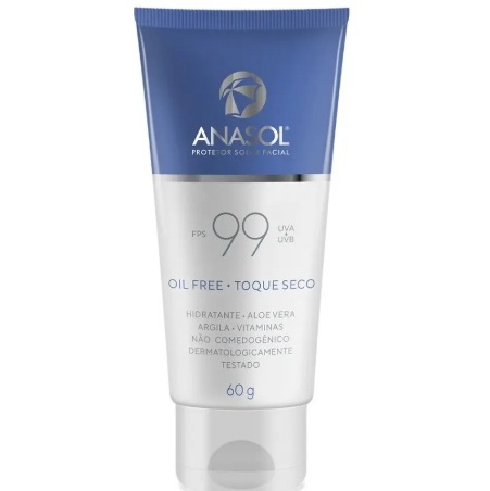 Protetor Solar Facial Anasol Fps 99 Oil Free Toque Seco Aloe Vera