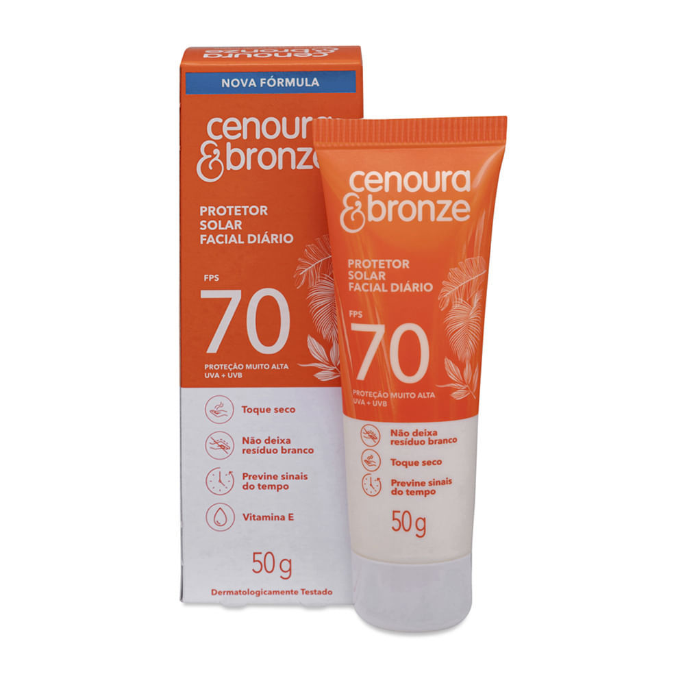 Protetor Solar Facial Cenoura Bronze Bisnaga 50g — Skincare