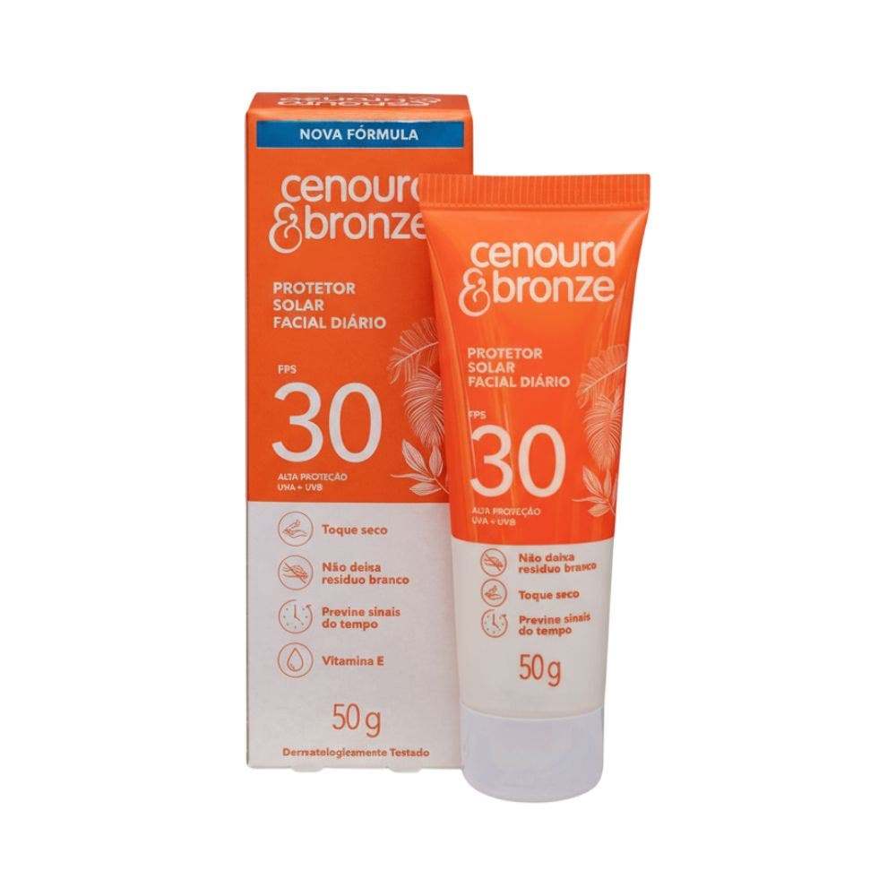 Protetor Solar Facial Cenoura E Bronze 50g — Skincare