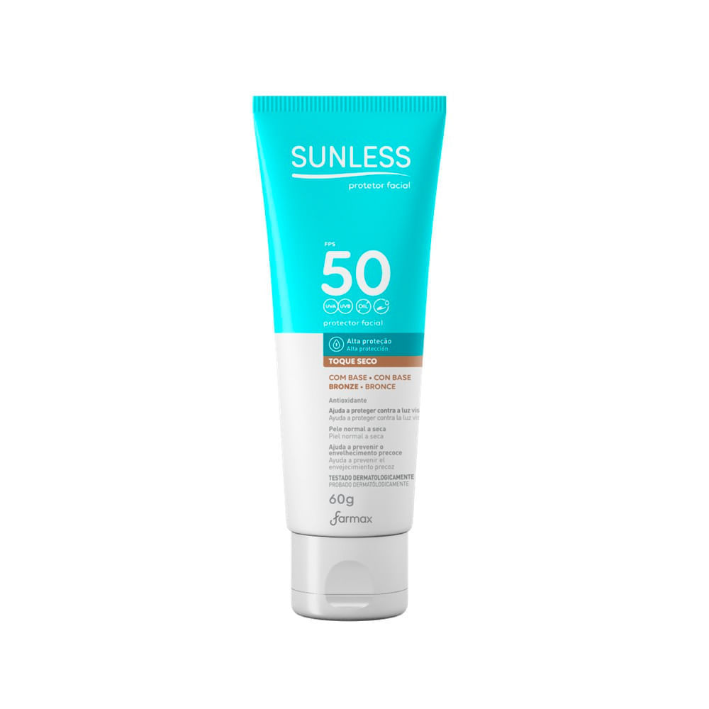 Protetor Solar Facial Com Cor Sunless Fps 50 60g Bronze — Skincare