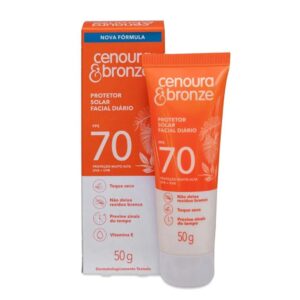 Protetor Solar Facial Diário Cenoura e Bronze Fps 70 Toque Seco 50g