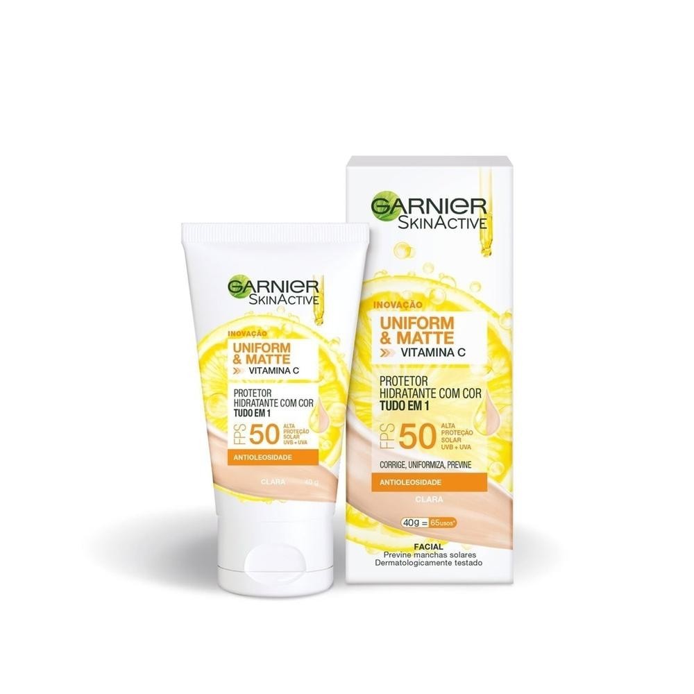 Protetor Solar Facial Garnier SkinActive Uniform Matte Vitamina C cor