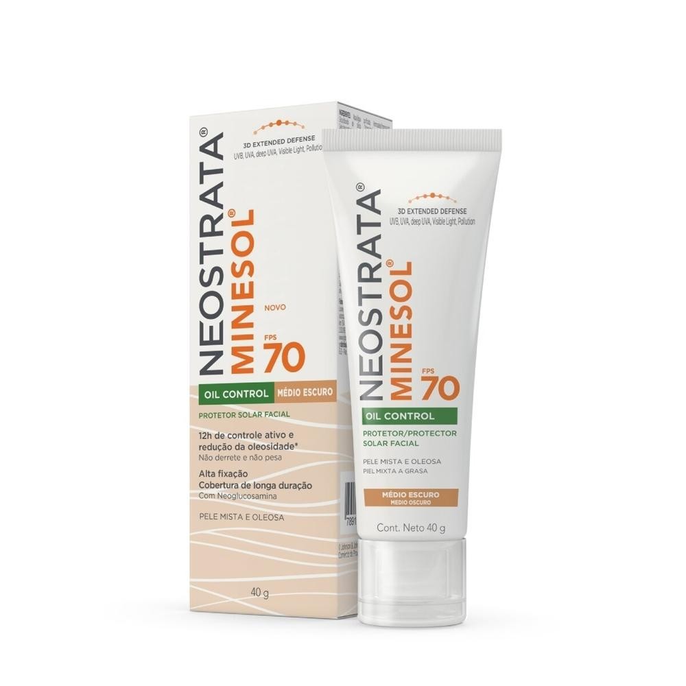 Protetor Solar Facial Neostrata Minesol Oil Control Medio Escuro 40g