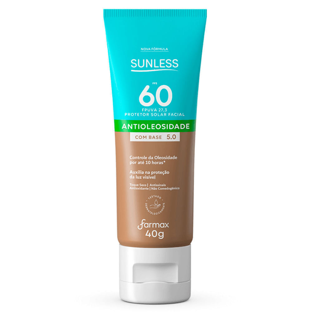 Protetor Solar Facial Sunless Fps 60 Cor 5.0 40g — Skincare