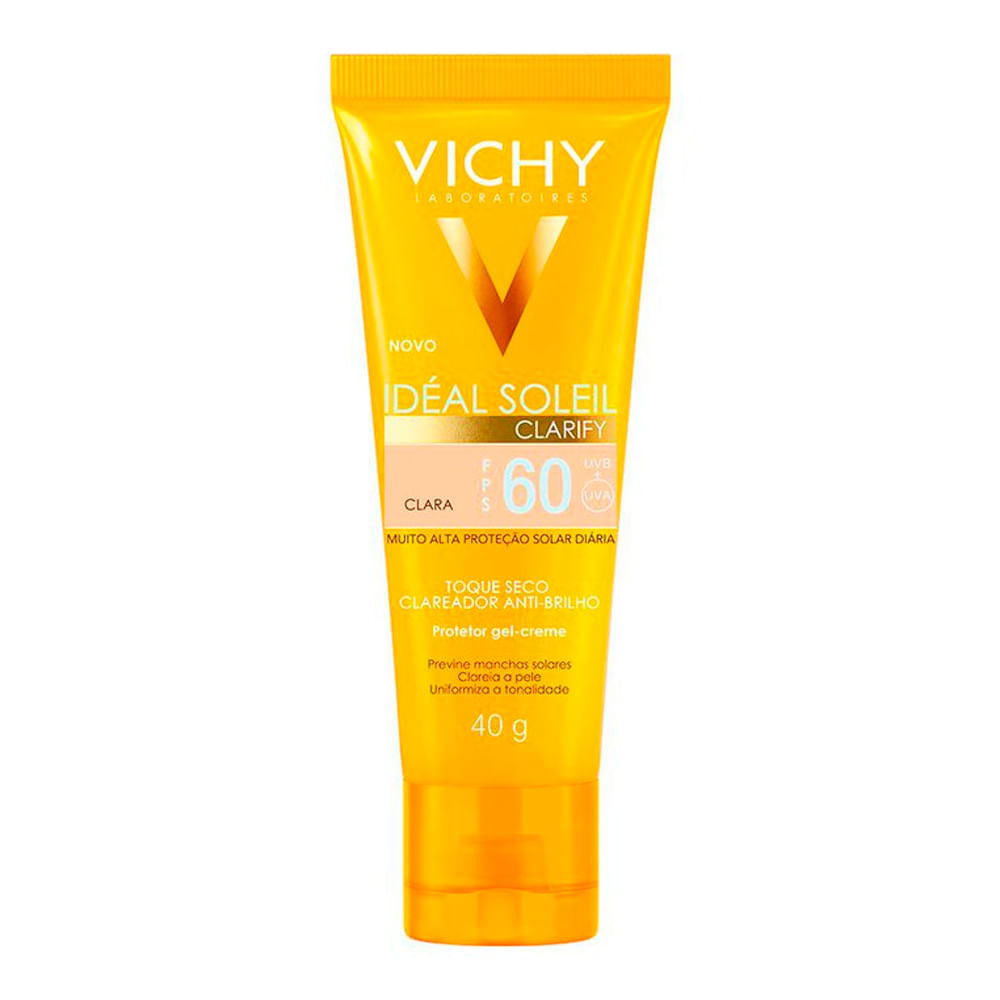 Protetor Solar Idéal Soleil Clarify Clara Fps 60 Gel Creme Com Cor 40g — Skincare
