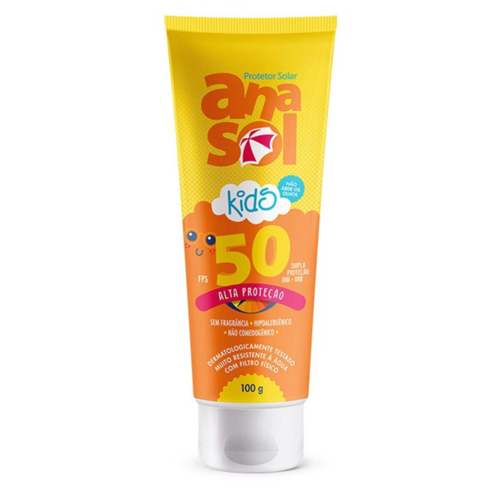 Protetor Solar Infantil Anasol Kids Fps 50 100g Alta Proteção Uva Uvb