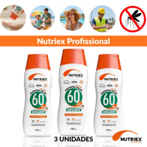 Protetor Solar Nutriex Repelente 120ml Kit 3 Pele Segura Contra Sol e