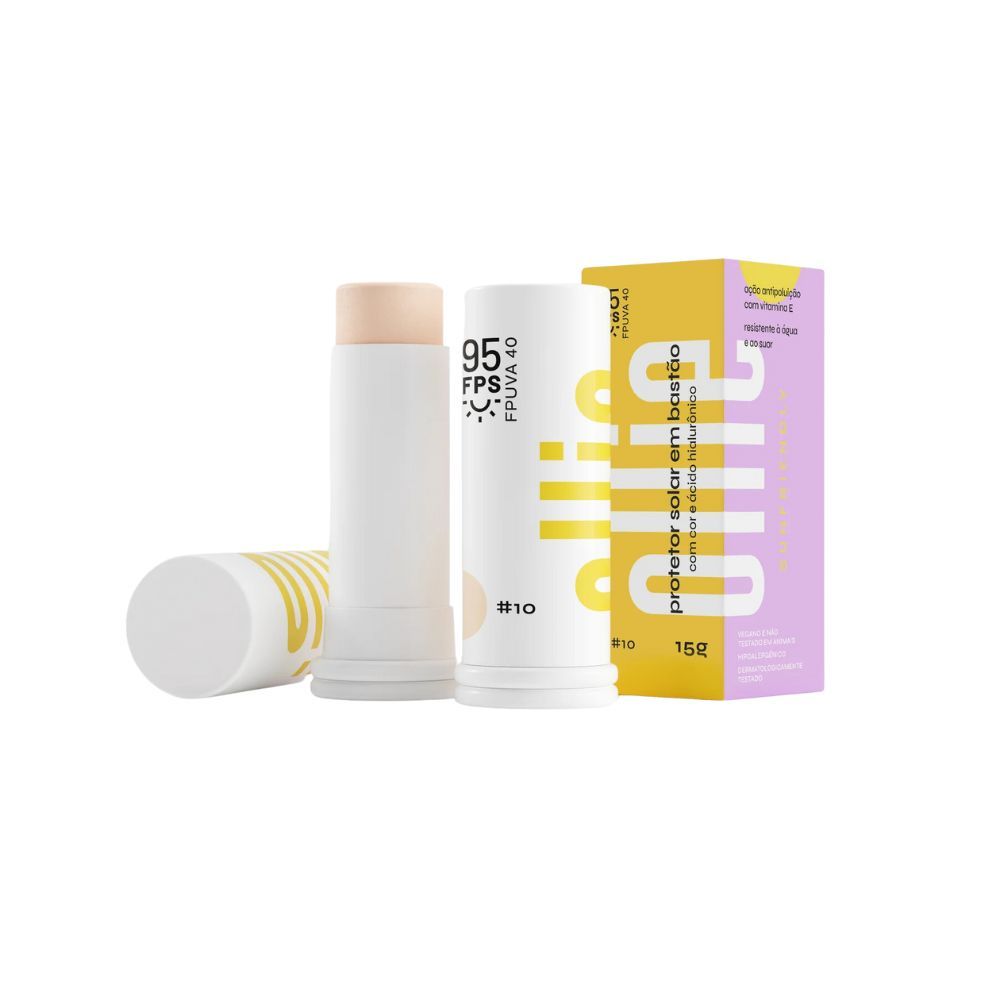 Protetor Solar Ollie com Cor #10 Bastão 15g — Skincare