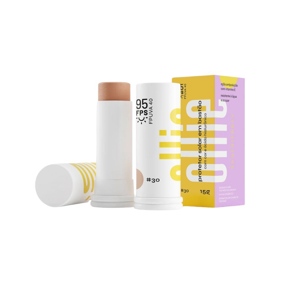 Protetor Solar Ollie com Cor #30 Bastão 15g — Skincare