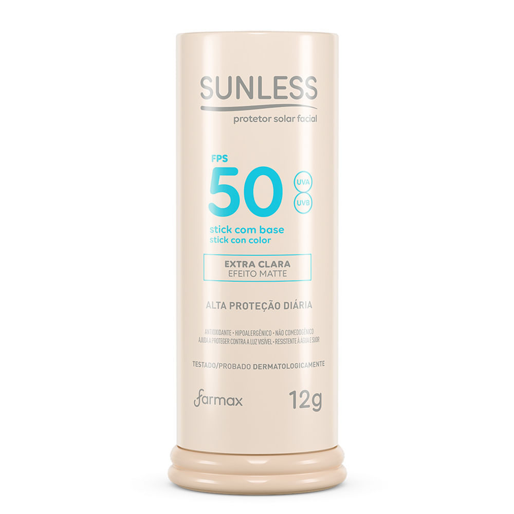 Protetor Solar Sunless Stick com Base Efeito Matte Fps 50 Cor Extra