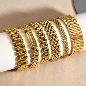 Pulseira De Corrente De Luxo Vnox Para Mulheres E Homens Link De