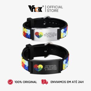 Pulseira Infantil De Autismo Personalizada Vnox De Aço Inoxidável Com