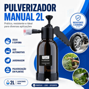 Pulverizador Snow Foam Manual 2l 3 Bicos Shampoozeira Espuma