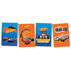 Quadro Decorativos Festa Hot Wheels 4 Unidades Festcolor Rizzo