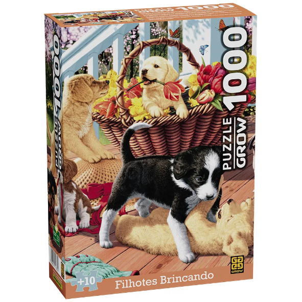 Quebra-Cabeça 1000 Peças Filhotes Brincando Grow 4382