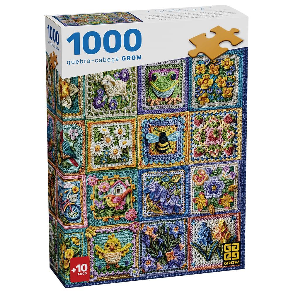 Quebra-cabeça 1000 peças Flores de Crochê — Brinquedos