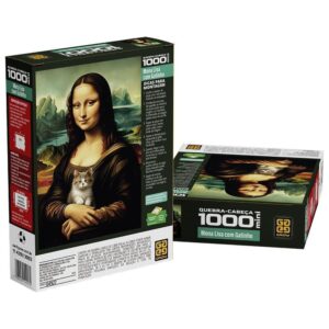 Quebra-Cabeça 1000 peças Monalisa com Gatinho Grow