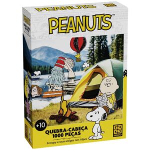 Quebra-cabeça 1000 peças Snoopy e seus amigos nos Alpes Peanuts