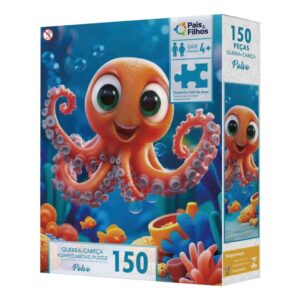 Quebra-Cabeça 150 Peças Polvo Oceano Infantil Pais e Filhos — Brinquedos