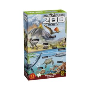 Quebra-cabeça 200 peças Evolução dos Animais +7 Anos Grow 04933