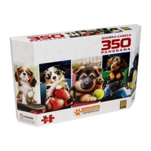 Quebra-cabeça 350 peças Panorama Cachorrinhos Esportistas Grow 04849