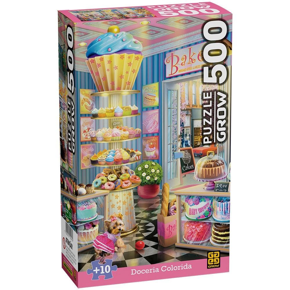 Quebra-cabeça 500 peças Doceria Colorida — Brinquedos