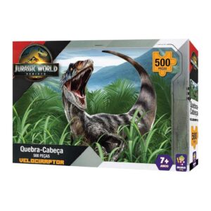 Quebra-cabeça 500 peças Velociraptor Jurassic World Rebirth Mimo Toys