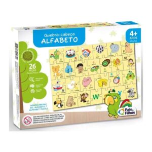 Quebra-Cabeça Alfabeto Em Madeira 26 Peças Pais e Filhos