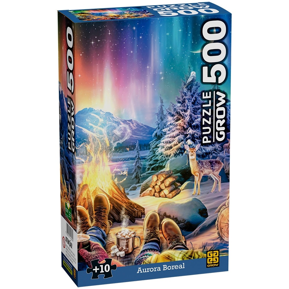 Quebra Cabeça Aurora Boreal 500 Peças Grow Puzzle Polo Norte Quadro