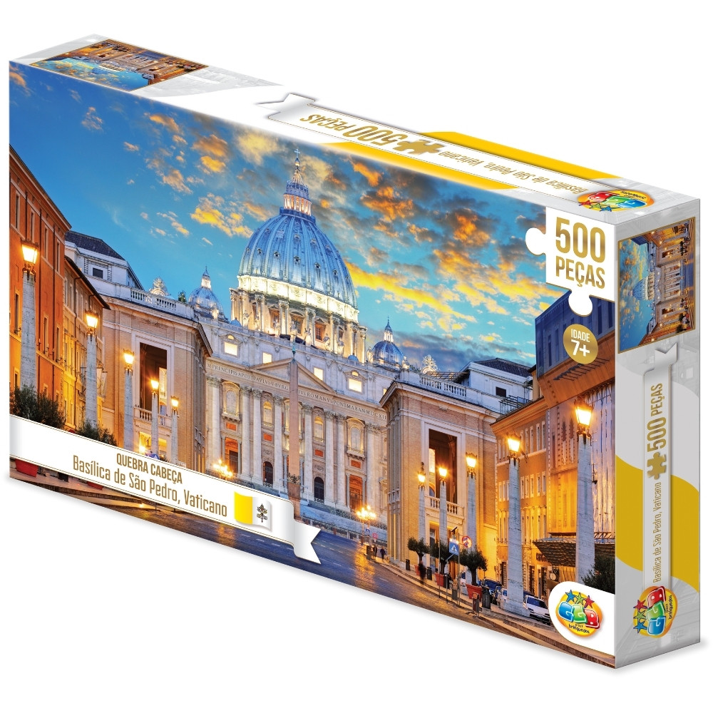 Quebra Cabeça Basílica DE São Pedro 500 Peças Ggb Brinquedo Puzzle