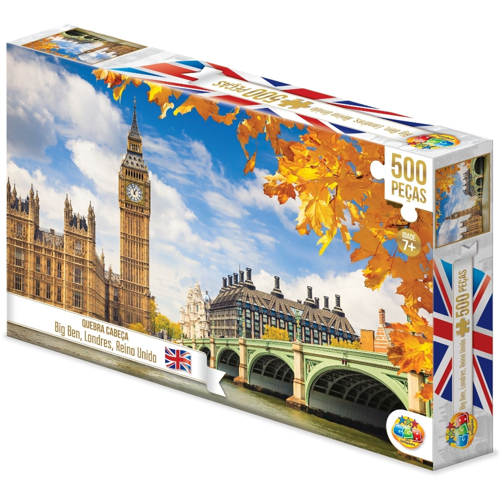Quebra Cabeça Big Ben 500 Peças Ggb Brinquedos Puzzle Pontos