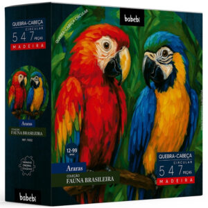 Quebra Cabeça Circular Araras 547 Peças Madeira Babebi Puzzle Arte