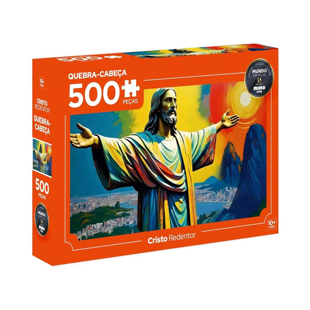 Quebra-Cabeça Cristo Redentor 500 peças Coleção Mundo em Peças Mimo — Brinquedos