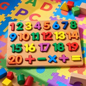 Quebra-Cabeça de Encaixe Números Divertidos Tons Pastéis Educativo