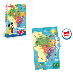 Quebra Cabeça Disney’s Mickey Mouse Mapa do Brasil 100 Peças Toyster