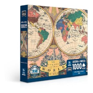 Quebra-cabeça Game Office O Novo Mapa Do Mundo 1928 2763 De 1000 Peças