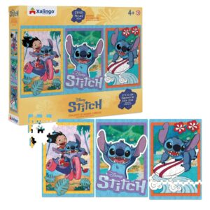Quebra-Cabeça Infantil Stitch 3 Cenas 300 Peças Xalingo 12221