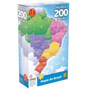 Quebra Cabeça Mapa DO Brasil 200 Peças Grow Puzzle Jogo Didático
