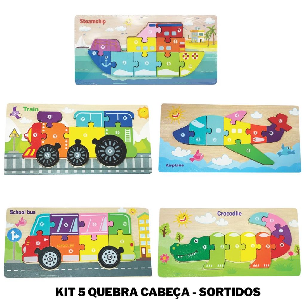 Quebra-Cabeça Mdf 3D Grande Numérico Inglês Brinquedo Divertido — Brinquedos