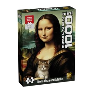 Quebra-Cabeça Mona Lisa Com Gatinho 1000 Peças 04927 Grow
