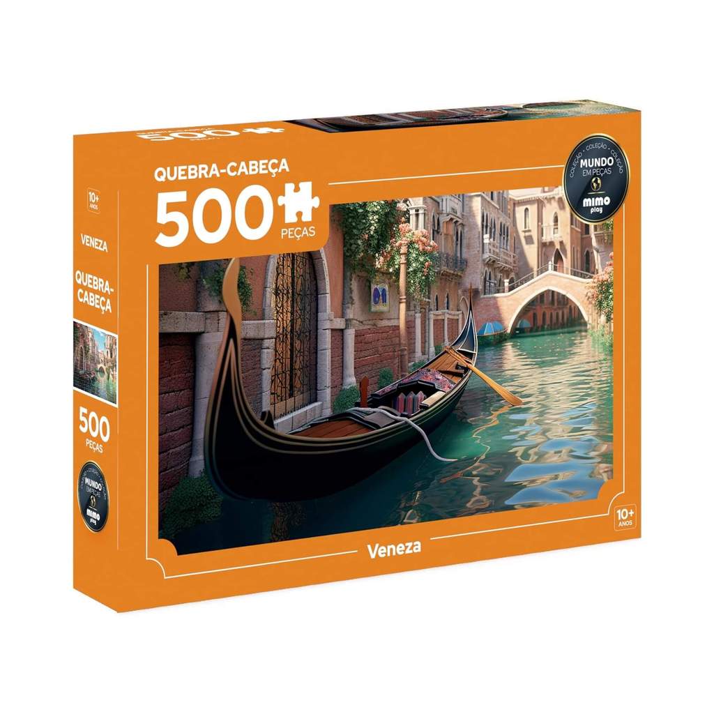 Quebra-Cabeça Mundo em Peças Veneza 500 peças Mimo Toys 2646 — Brinquedos