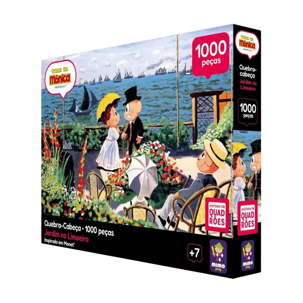 Quebra-Cabeça O Jardim de Monet Turma da Mônica 1000 peças Mimo Toys