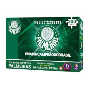 Quebra-Cabeça Puzzle Coleção Palmeiras Brasão Verdão 200 Peças Mimo