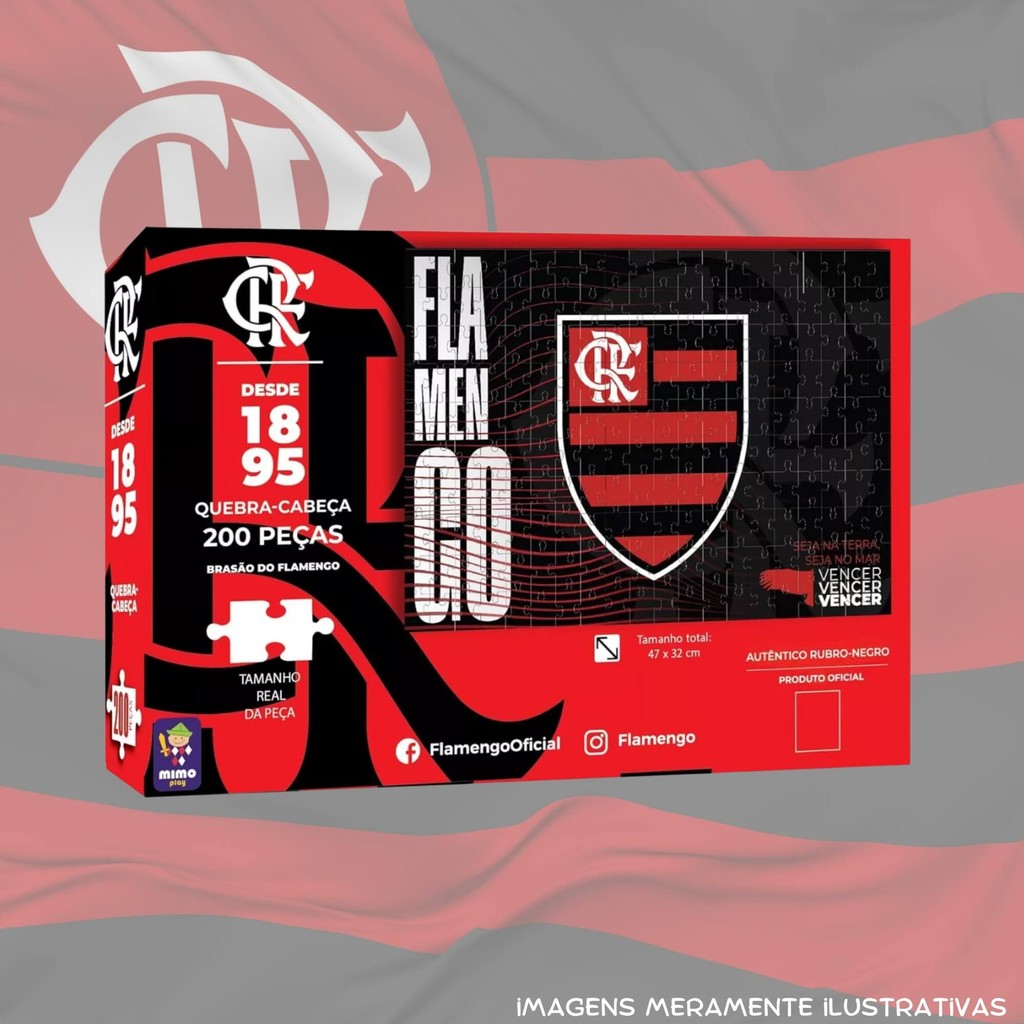 Quebra-Cabeça Puzzle Colecionável Futebol Flamengo Brasão 200 Peças