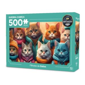 Quebra-Cabeça Puzzle Peças da Imaginação Gatos 500 peças Mimo Toys