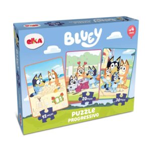 Quebra-Cabeça Puzzle Progressivo Bluey 12, 20 e 30 peças Elka 1317