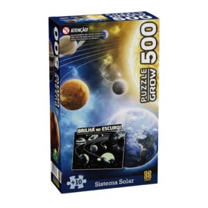 Quebra-Cabeça Puzzle Sistema Solar 500 Peças Brilha no Escuro Grow