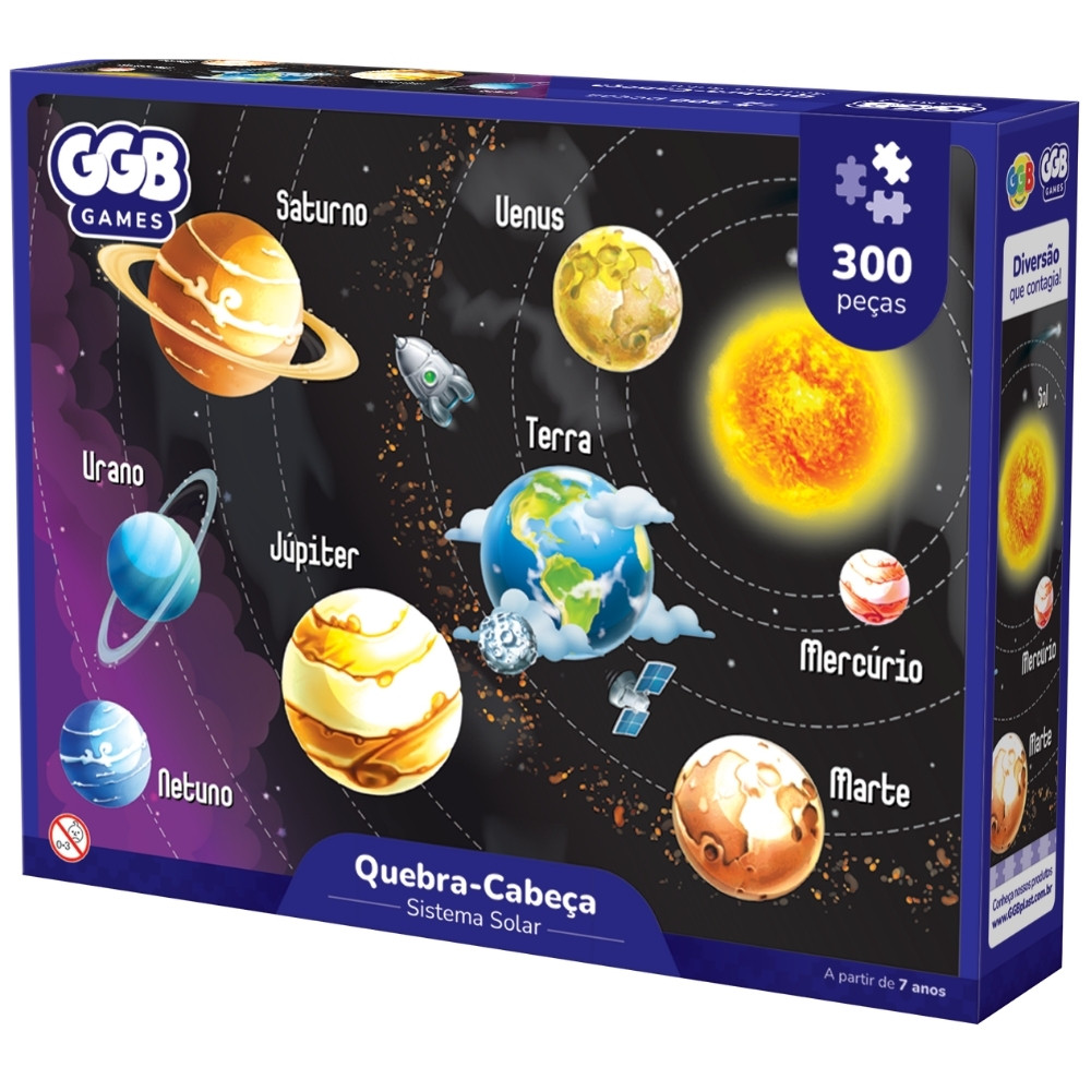 Quebra Cabeça Sistema Solar 300 Peças Ggb Brinquedos Puzzle Infantil