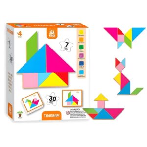 Quebra-Cabeça Tangram Geométrico Em Madeira 0447 Nig