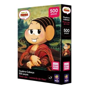 Quebra-Cabeça Turma da Mônica Mona Lisa Leonardo da Vinci 500 peças